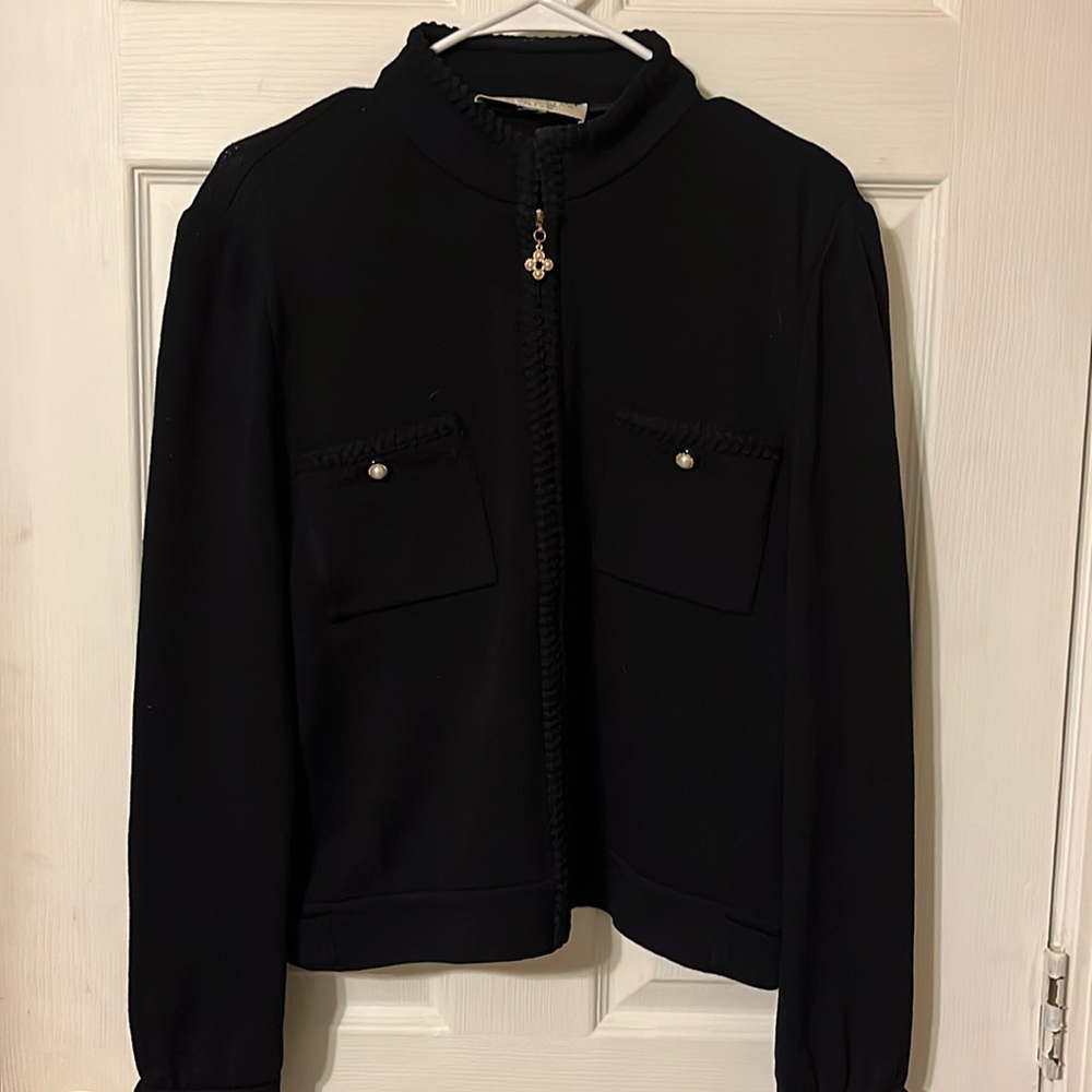 St. John black knit jacket size M- EUC!
